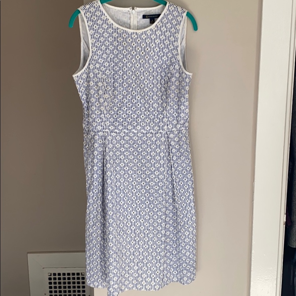 Brooks Brothers size 8 blue & white spring dress